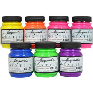 Jacquard Textile Color 7 Assorted Fluorescent Pigments Fabric Ink