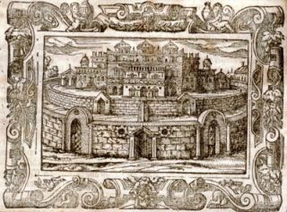 Luthers Bible Engraving 1561 Walled City of Jericho