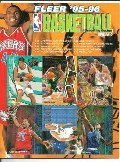 NBA 95 96 Fleer Ultra Uncut Card Sheet Kevin Garnett Rookie Jason Kidd