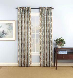 Fairview 2pc 56 x 84 in Printed Emberline Striped Rod Pocket Pair