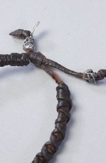 Cohen The Braided Leather Silver Bone Bracelet in Brown  Karmaloop