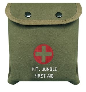 New Olive Drab Cotton Canvas 7 x 7 Jungle First Aid Pouch Pouch Only