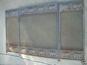 ORNATE METAL FIREPLACE SCREEN COVER ELEPHANT DESIGN 3 WAY AWESOME