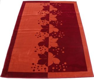 Modern Abstract Falling Leaves 6 x 8 Woven Area Rug