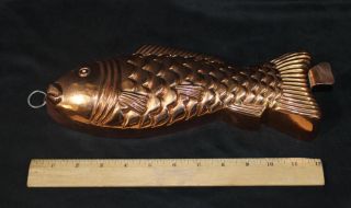 Antique German Food Mold Hand Hammered Copper Fish NR