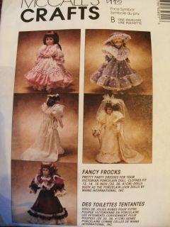 Sew Pattern Fancy Frocks Doll Clothes 13 14 16 Gowns Dress Wedding