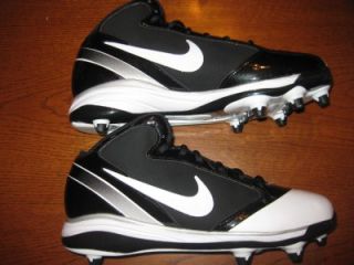 Nike Flashpoint D Mid 3/4 Football Cleats 10.5 Black / White