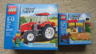 LEGO City 7634 Tractor + 7566 Pig Farmer Farm Dog Animals 2 SETS BRAND