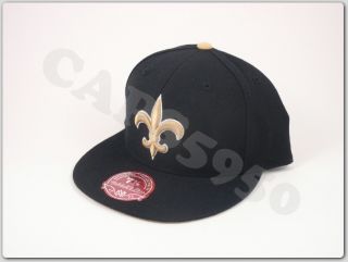 Mitchell Ness Fitted Hats New Orleans Saints Caps Black