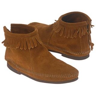 Kids Minnetonka Moccasin  Back Zipper Boot Tod/Pre Brown 