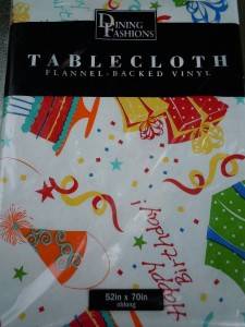  Birthday Party~Flannel Backed~Vinyl Tablecloth~ 52x70 Oblong~NEW
