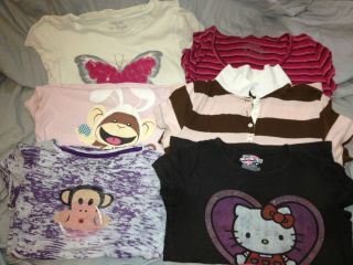 LOT of SIX Girls/Juniors shirts various sizes, HELLO KITTY, PAUL FRANK