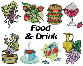 125+ Food & Drink Machine Embroidery Designs Sets Brother Husqvarna