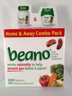 Beano 120 12 132 Pills Natural Food Enzyme OTC Anti Gas Relief Exp 04
