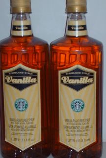 Lot 2 Bottles Starbucks Vanilla Flavored Syrup 1 Liter Each