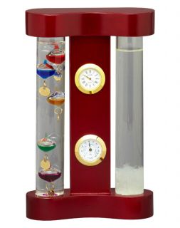 Weather Station Desk Set Clock Fitzroy Storm Galileo Thermometer