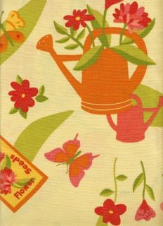 Summer Garden Seeds Butterfly Fabric Tablecloth Floral Print Free