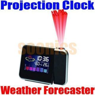 Digital Weather Station Forecast Projector Clock Alarm Temperature LCD