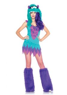  Frankie Blue Monster Dress and Hoodie Womens Halloween Costume