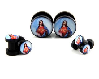 Jesus Christ Acrylic Ear Plugs Gauges 8g 6g 4G 2G 7 16
