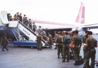   Instructions for flight & 6x4 Photo of Soldiers leaving