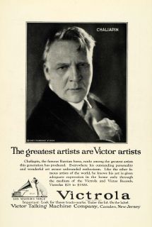1922 Ad Opera Singer Feodor I Chaliapin Victrola Victor Records Fox