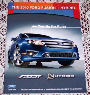 2010 FORD FUSION & FUSION HYBRID DEALER PRODUCT INFO BOOK LITERATURE
