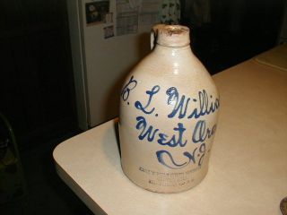  Clover Hill Cider Script Decorated Fulper Jug Flemington N J