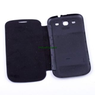  S3 i9300 PU Leather Full Flip Book Protect Case Cover Black