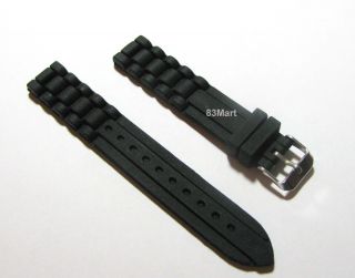 Black Silicone Strap Band for Fossil CH2644 Watch