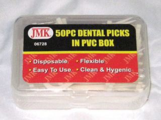 50 Piece Dental Floss Picks in PVC Box Carrying Case   New in Package