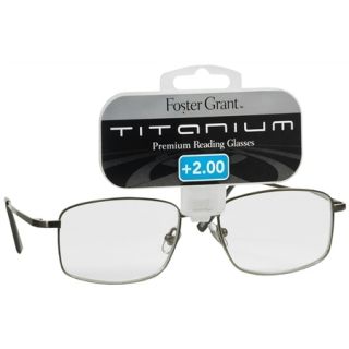Foster Grant Titanium Metal Premium Reading Glasses T10 Silver
