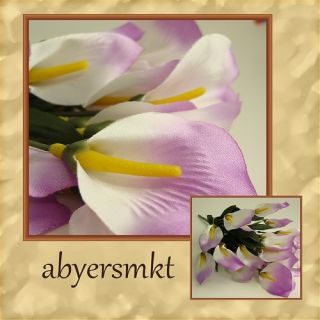 324 Mini Calla Lily Silk Flowers Artificial LAVENDER WHITE LILIES