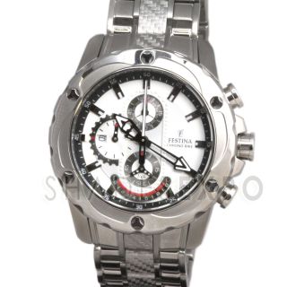 New Festina Watches F16525 1 Silver Chrono White