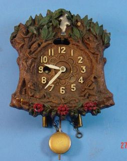 LUX KEEBLER ENCHANTED FORREST ANIMATED PENDULETTE WALL CLOCK