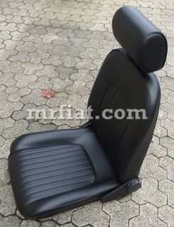 fiat 124 spider black leather seat set 66 78 new
