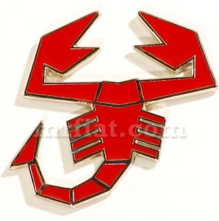 fiat 500 abarth scorpion red 70 mm emblem new