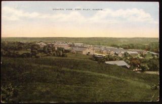 General View Fort Riley Kansas KS Linen 1941 Postcard