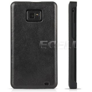 Black Leather Back Case for Samsung i9100 Galaxy s II