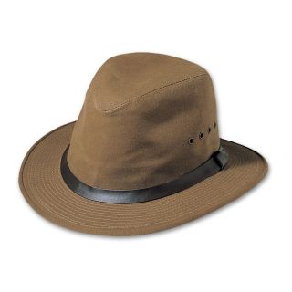 Filson Tin Cloth Hat Shelter Packer in Tan Color Made in USA Size XL