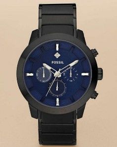 new men s fossil dress plated stainless steel chronograph watch black