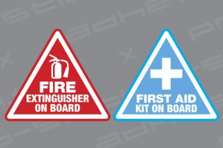 First Aid Fire Extinguisher on Board Stickers Vinyl Decals