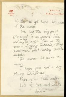 Jane Fonda Child 1948 RARE Vintage Signed Handwritten Letter Watson