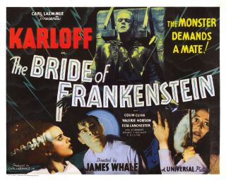 Bride of Frankenstein Movie Poster Boris Karloff Universal Monster