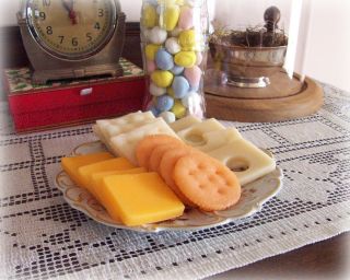  Cheese Cheddar, Swiss, Crackers 16 pcs Faux Food Photo Prop Staginig