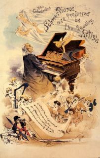 1886 Franz Liszt Victorian Era Music Sohmer Piano Ad Print GE Ciani