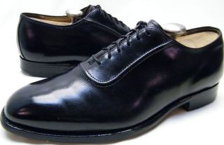 Mens Vtg Johnston and Murphy Frank Bros Blk Leather Oxford Dress Shoes