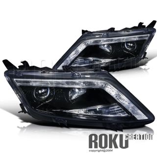 New Glossy Black 10 12 Ford Fusion R8 Sty LED DRL Projector Smoke
