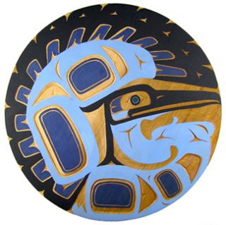Northwest Coast Native Indian First Nations Tlingit Blue Heron Plaque