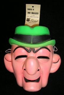 1974 Mr Magoo Plastic Mask w Tag Plus Bonus 1975 Mask